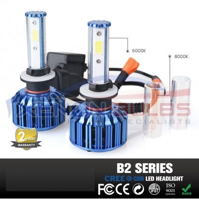 B2 Series COB CREE LED Headlight Conversion Kit H7 60W 6k 8k White